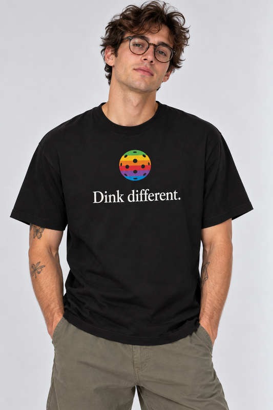Dink Different Retro Rainbow Pickleball T-Shirt
