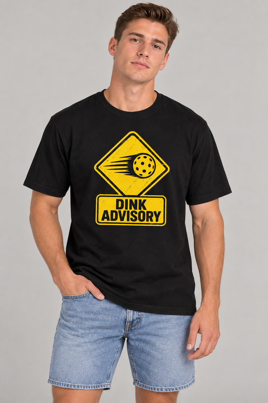 Model wearing Dink Advisory Pickleball T-Shirt