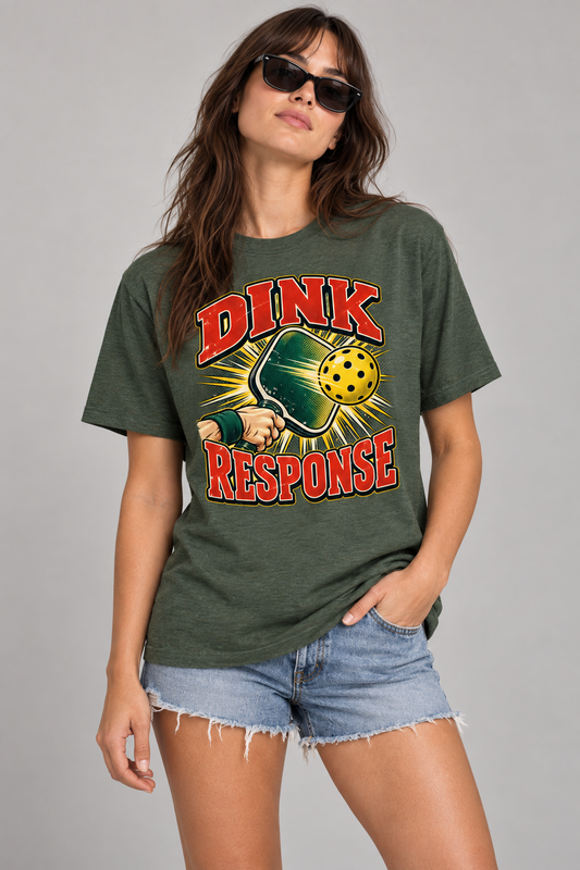 Model wearing Dink Response Pickleball T-Shirt
