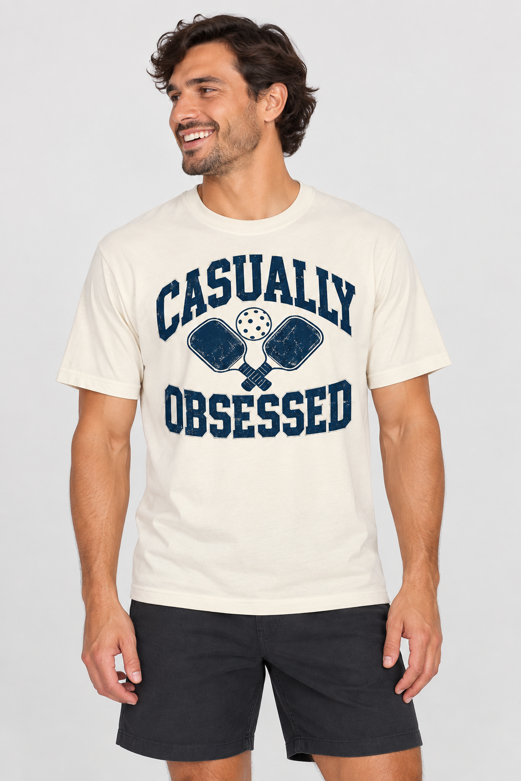 Casually Obsessed Pickleball T-Shirt studio model