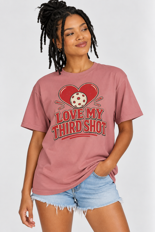 Love My Third Shot Pickleball T-Shirt studio model
