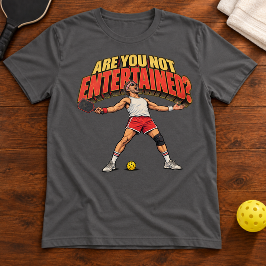 Are You Not Entertained? Vintage Pickleball T-Shirt, asphalt, warm wood Mockup 02