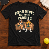 Couples Therapy But With Paddles T-shirt, black, warm wood Mockup 02