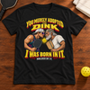 You Merely Adopted the Dink Vintage Pickleball T-Shirt, black, warm wood Mockup 02