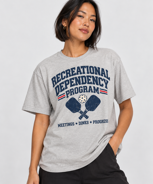 Recreational Dependency Program Pickleball T-Shirt studio model