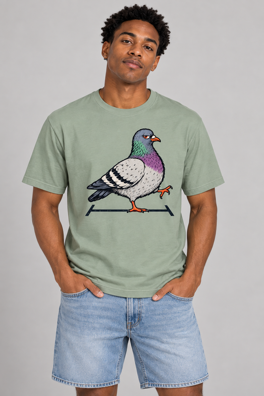 Model wearing Court Pigeon Pickleball T-Shirt