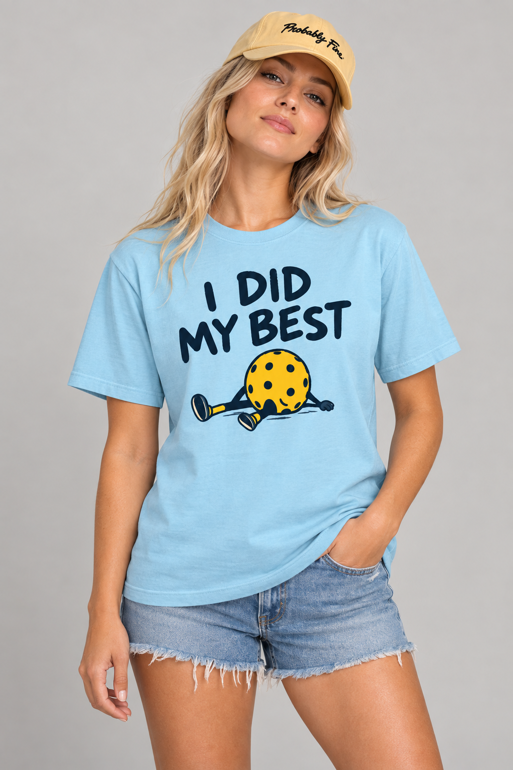 Model wearing I Did My Best Pickleball T-Shirt