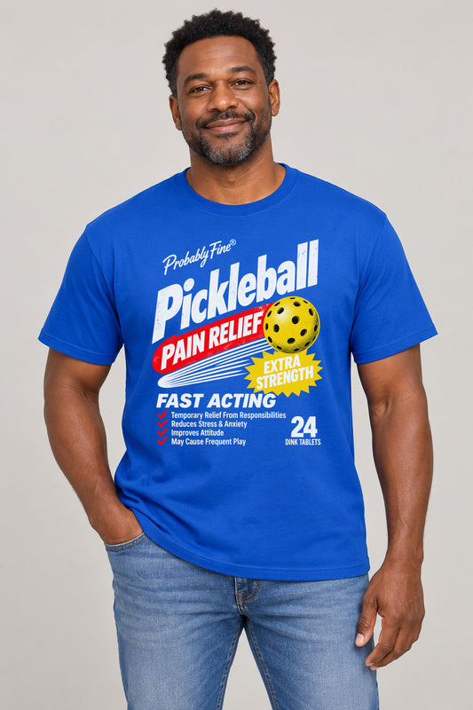 Pickleball Pain Relief T-Shirt studio photo on model